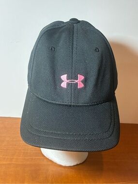 Under Armour Black Baseball Hat with Pink Logo